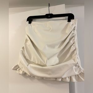 White leather skirt